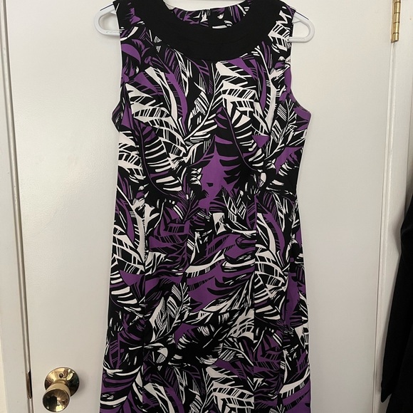 Alyx Black and Purple Leaf Print Dress - Picture 4 of 12